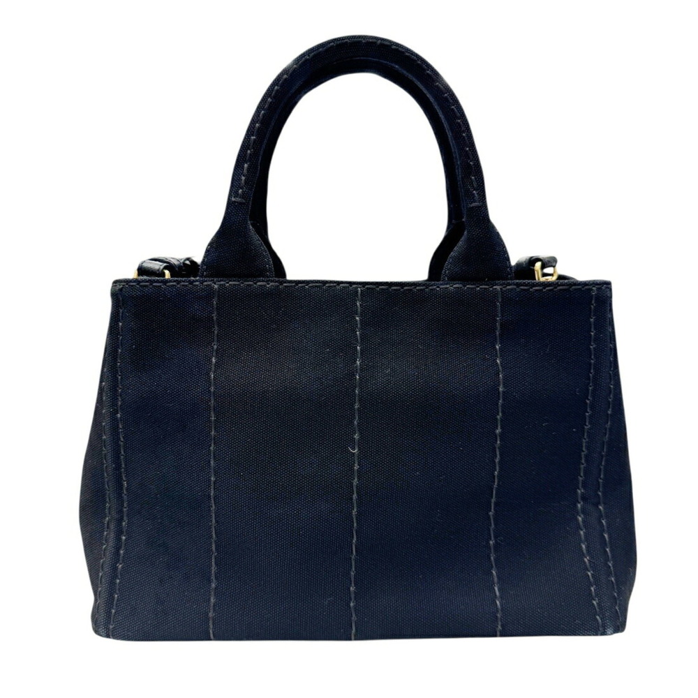 PRADA Canapa Canvas Black 1BG439 Handbag Shoulder Bag for Men and Women